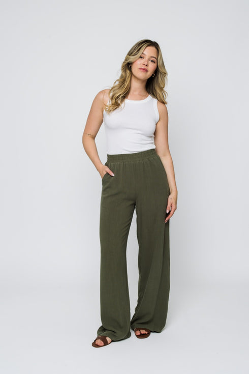 Stevie-Wide Leg Pull On Pant